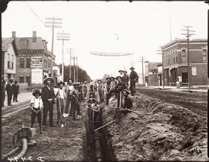 Laying the water mains in Kearney, photo by S.D. Butcher