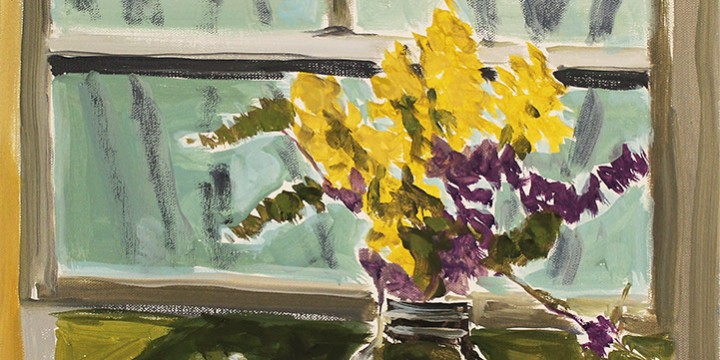 Stephen Dinsmore, Still Life in Jar in Window, oil