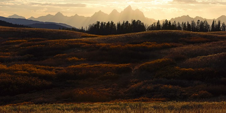 Michael Forsberg, Teton Sunset from Togwotee Pass, color photograph as chromogenic print