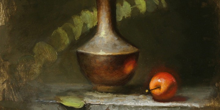 Jeremy Gooding, Golden Vase, oil