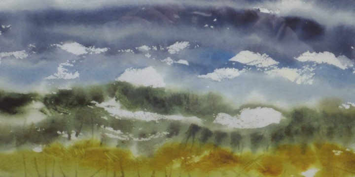 Larry Peterson, April View, watercolor