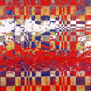 Larry Schulte, Fibonacci: Red Field, acrylic on paper, 1989