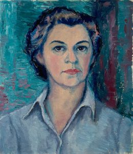 Myra Biggerstaff, Self-Portrait, oil, 1950