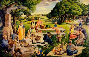 Terence R. Duren, Picnic in the Park, 1944, oil on canvas, c.1944