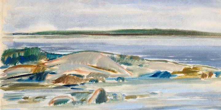 Myra Biggerstaff, Sandy Beach, watercolor, 1945