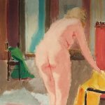 Myra Biggerstaff, Nude Study, watercolor, 1946