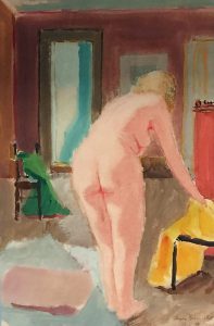 Myra Biggerstaff, Nude Study, watercolor, 1946