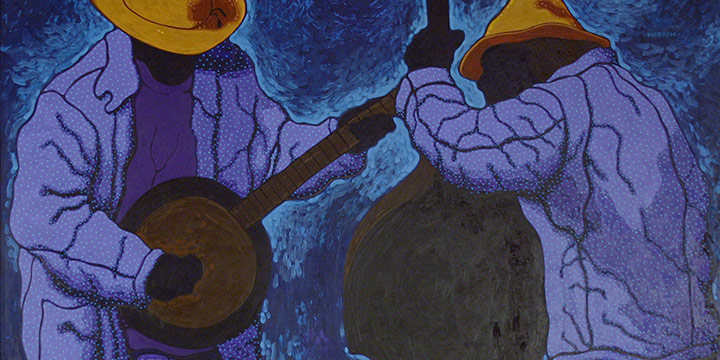 Tom Rierden, Blue Moon, egg tempera, wax on masonite panel, 1998