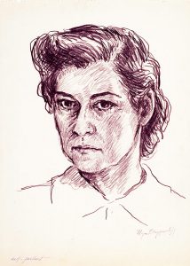 Myra Biggerstaff, Self-Portrait, pencil, n.d.