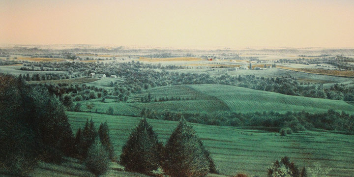 James D. Butler, Midsummer Landscape, lithograph (64/100), 1989, 28 × 38"
