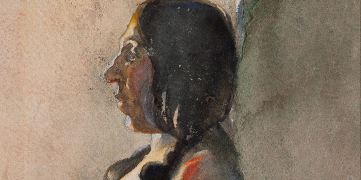 Marion Canfield Smith, Sioux Indian Chief, watercolor, c. early 1900s