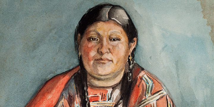 Marion Canfield Smith, Squaw with Papoose, watercolor, c. early 1900s