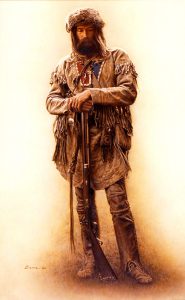 James Bama, Mountain Man with Rifle, oil on board, 1982