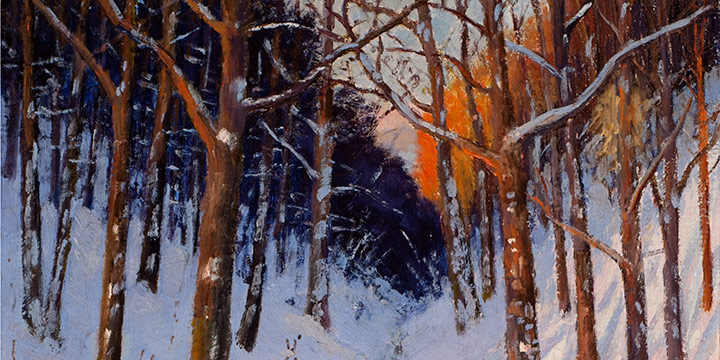 Robert F. Gilder, An Evening in February, Fontenelle Forest, oil on masonite, 1936