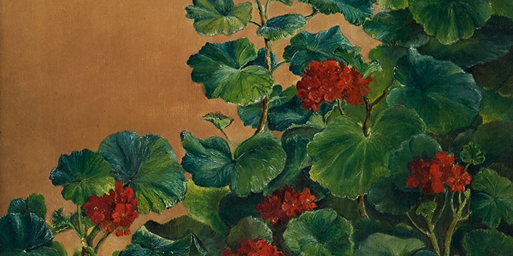Lawton S Parker, Geraniums by the Porch, oil on canvas, n.d.