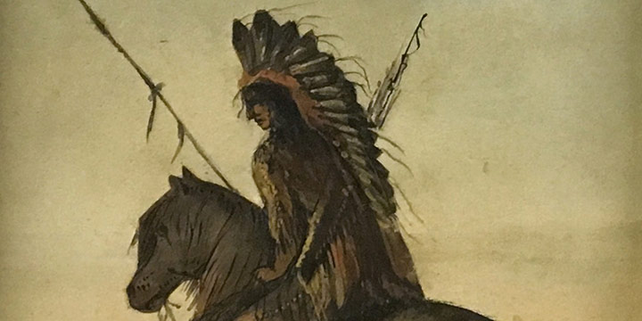 Alfred Jacob Miller, Indian on Horseback (Indian Rider), watercolor, n.d.