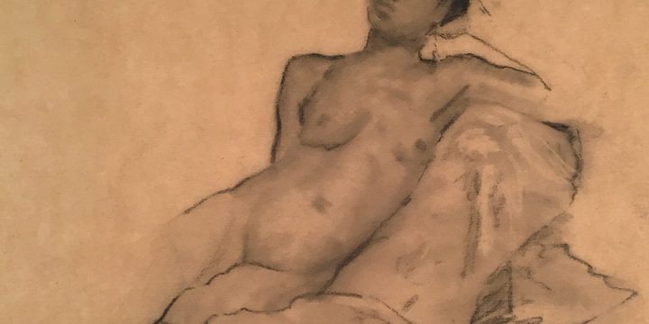 Lawton S Parker, Reclining Female Figure, conte crayon, n.d.