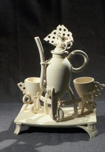 Jake Jacobson, Tea Set, porcelain, 1990