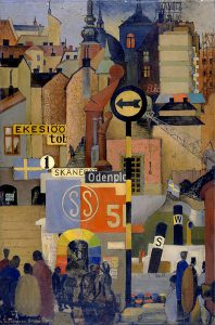 Leonard Thiesson, Stockholm Synthesis, oil on panel, 1937