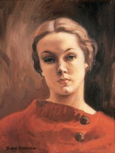 Zanna Anderson, Untitled (female portrait in brown), oil on canvas, n.d.