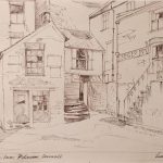 Leonard Thiessen, The Lugger Inn, Polruan, Cornwall, ink, n.d.