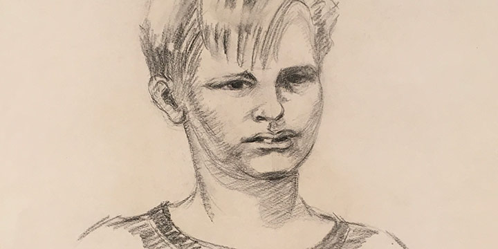 Kathleen Parks Adkison, Untitled (young boy), graphite, n.d.