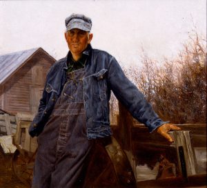 Gerald Farm, Elmer – A Nebraska Farmer, Gerald Farm, oil on canvas, 1968