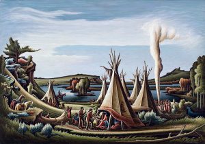 Aaron Pyle, Indian Encampment, tempera on board, n.d.