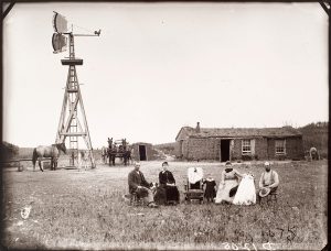 Solomon D. Butcher, The Tom Gill homestead near Gates, Custer County, Nebraska, 1887, black & white photograph (from glass plate negative in the Nebraska State Historical Society Collection)