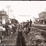 Solomon D. Butcher, Laying the water mains in Kearney, Buffalo County, Nebraska, 1906, black & white photograph (from glass plate negative in the Nebraska State Historical Society Collection)