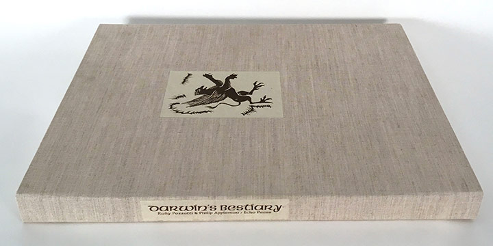 Rudy Pozzatti, Darwin’s Bestiary - Case, artist book: lithograph (79/191) in collaboration with Philip Appleman, 1985-1986