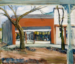 Elizabeth Turnbull, Village Street, oil on board, n.d.