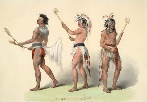 George Catlin, Catlin's North American Indian Portfolio, Ball Players, lithograph, c. 1844