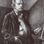 Thomas Hart Benton, Self-Portrait, lithograph, 1970