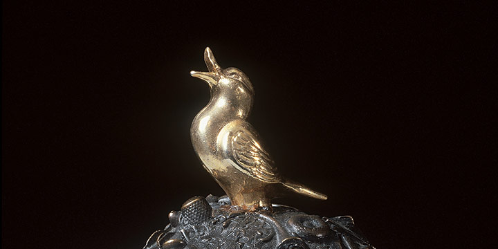 Catherine Ferguson, Arietta, bronze with patina, gold overlay, 1998