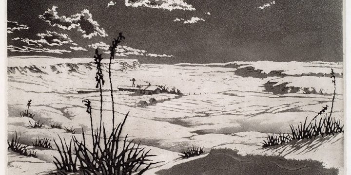 Lyman Byxbe, Morning Comes to the Range, aquatinit, 1934