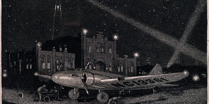 Lyman Byxbe, Air Transportation, aquatint, 1935