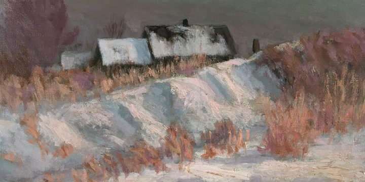 Robert F. Gilder, Snow Scene, oil , 1911