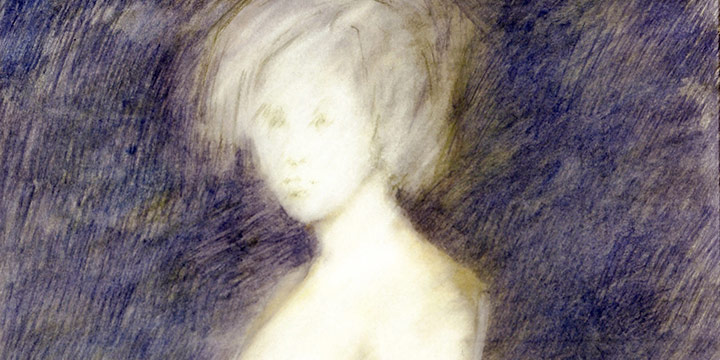 Thomas H. Majeski, Nude #1, charcoal, pastel, 1967