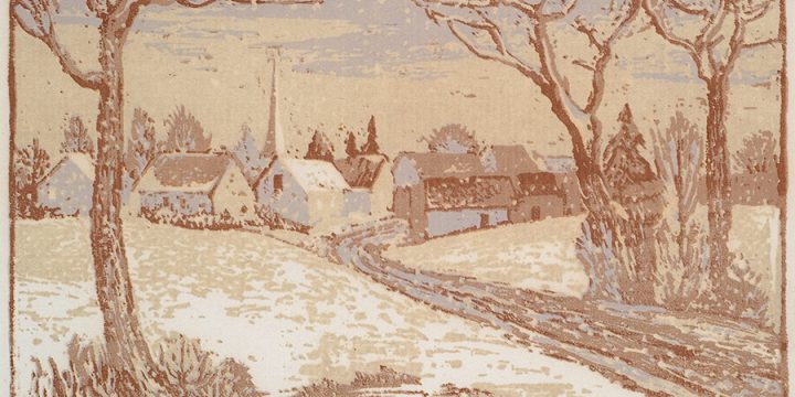 Gladys Lux, Untitled (winter landscape), serigraph, n.d.
