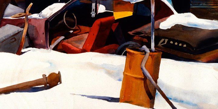 Howard Kaye, Car in the Snow, watercolor, c. 1984