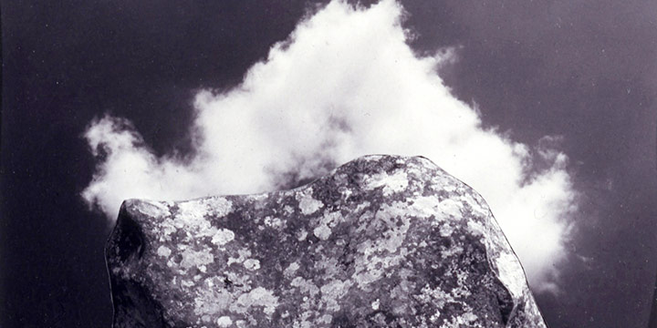 Charlotte Ingram, Goat with Stone, black & white photograph, n.d.