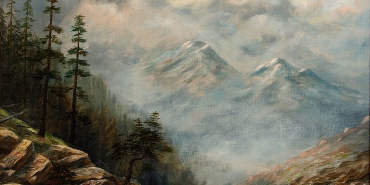 Miles Maryott, Untitled (landscape), oil on canvas, n.d.