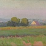 Robert F. Gilder, Distant Rooftops, oil on canvas, 1904