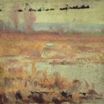 Robert F. Gilder, Untitled (pale marsh), oil on canvasboard, n.d.