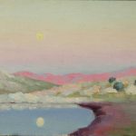 Robert F. Gilder, Lake with Moon, oil, n.d.