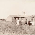 Solomon D. Butcher, Southwest Custer County, Nebraska 1892 (sod house, wood windmill, rooster windmill weight), black & white photograph, c. 1892