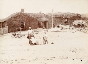 Solomon D. Butcher, The John S. Worden sod house near Berwyn, Custer County, Nebraska 1888, black & white photograph, c. 1888