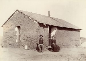 Solomon D. Butcher, Southwest Custer County, Nebraska 1892 (young couple), black & white photograph c. 1892