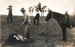 Solomon D. Butcher, Caught in the Act, postcard with original black & white photograph, c. 1908